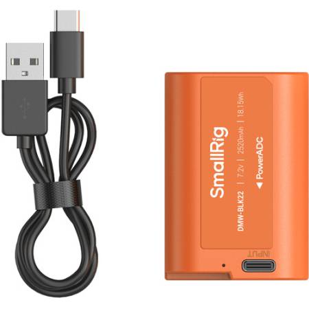 SmallRig 4979 - zamiennik akumulatora DMW-BLK22, 2520mAh, 7.2V, 2520mAh, USB-C, pomarańczowy_4